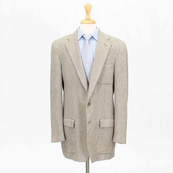 Gant 44R Beige HB 2-Button Sport Coat Blazer Jacket B332